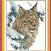 DIY Crafts Cross Stitch Kits Needlework Sets Winter Wild Cat Snow Animal 11CT Counted Print on the Fabric Embroidery Dimensions