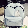 canvas girl backpacks small girls school bag for girls Mori fashion women bags - lovely cat backpack for women backpack casual